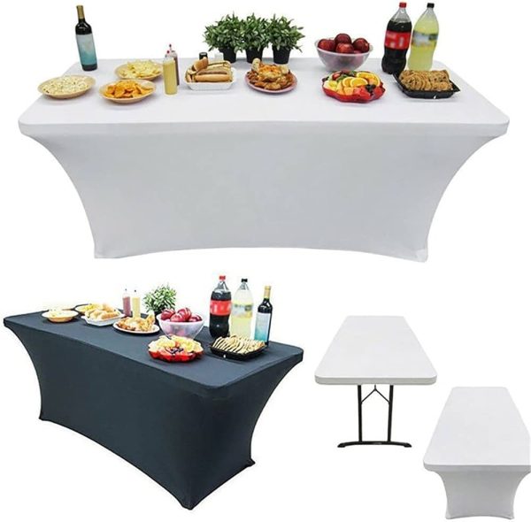 MESA RECTANGULAR CON MANTEL LYCRA